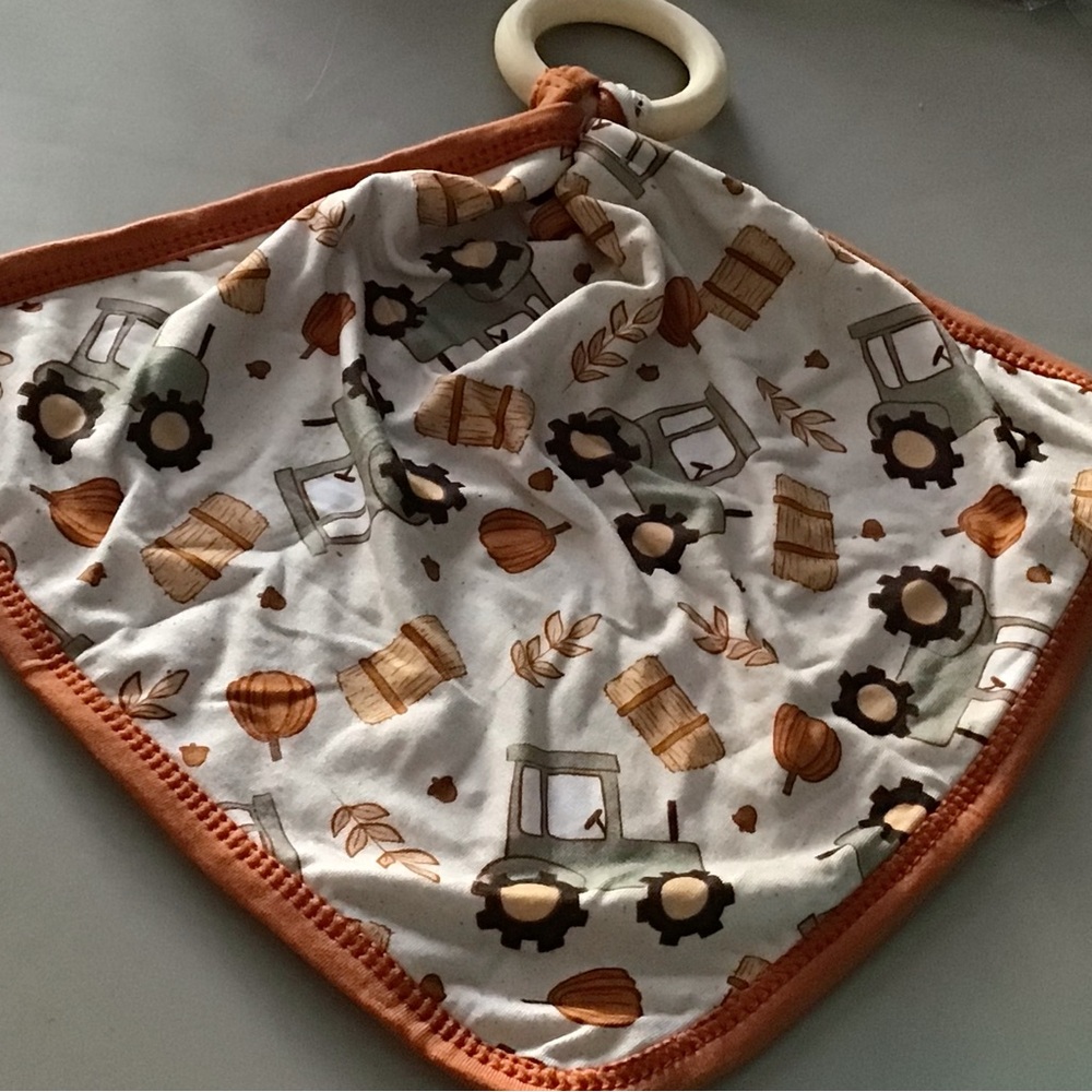 Kids Tractor Print Security Blanket
